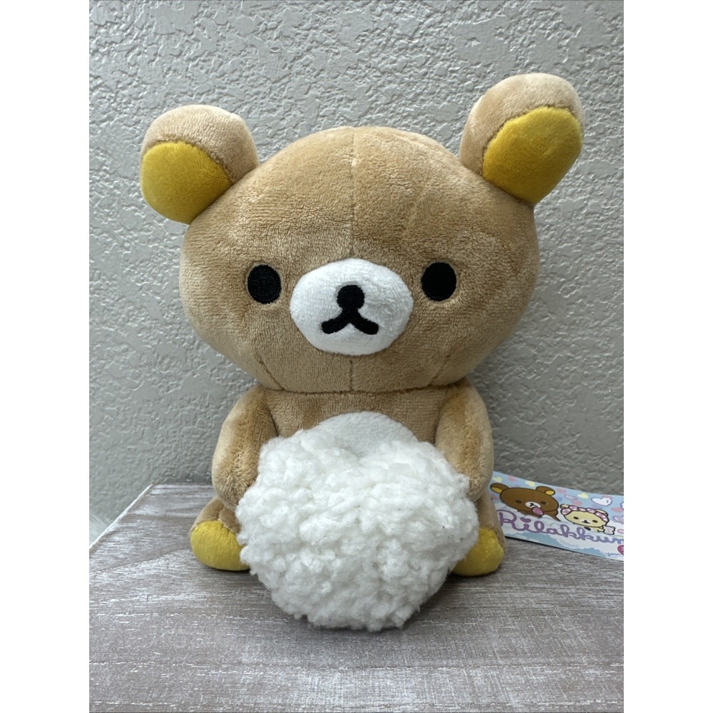 $19 🌙 NWT San-X Rilakkuma Fluffy Heart Plush 6" Small Animal Teddy Bear